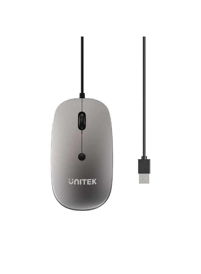 يوني تيك SlimTrack Wired Optical Mouse – Slim, Silent, 1600 DPI, Multi-Functional Scroll, USB-A Plug & Play - Image 1